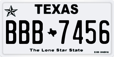 TX license plate BBB7456