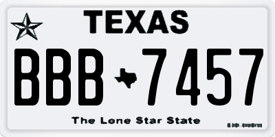 TX license plate BBB7457