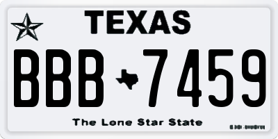 TX license plate BBB7459