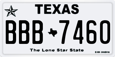 TX license plate BBB7460