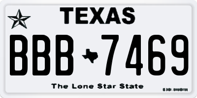 TX license plate BBB7469