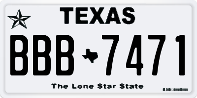 TX license plate BBB7471