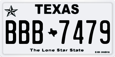 TX license plate BBB7479