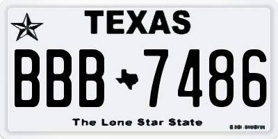 TX license plate BBB7486