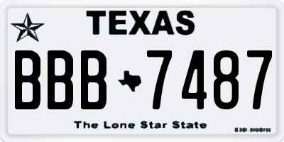 TX license plate BBB7487