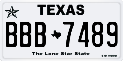 TX license plate BBB7489