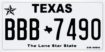 TX license plate BBB7490