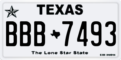 TX license plate BBB7493