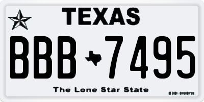 TX license plate BBB7495