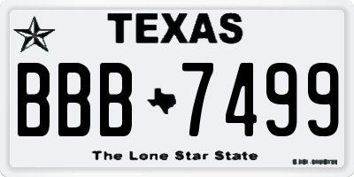 TX license plate BBB7499