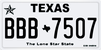 TX license plate BBB7507