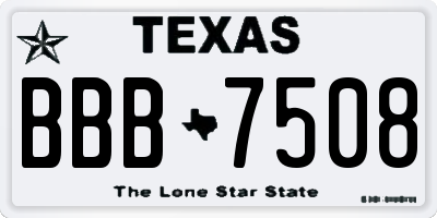 TX license plate BBB7508