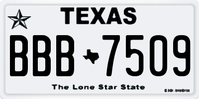 TX license plate BBB7509