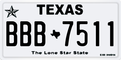 TX license plate BBB7511