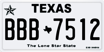 TX license plate BBB7512