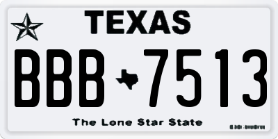 TX license plate BBB7513