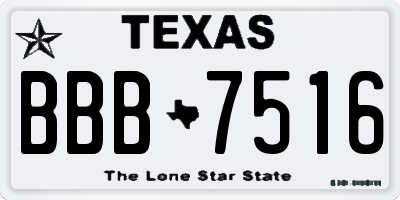 TX license plate BBB7516