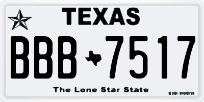 TX license plate BBB7517