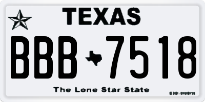 TX license plate BBB7518
