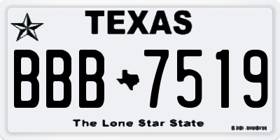 TX license plate BBB7519