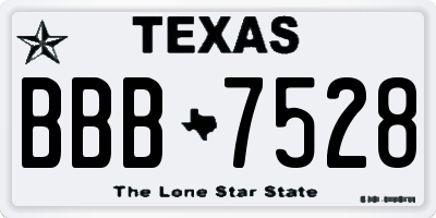 TX license plate BBB7528