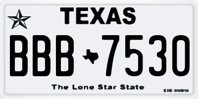 TX license plate BBB7530