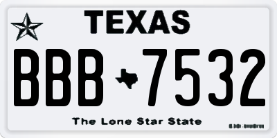 TX license plate BBB7532