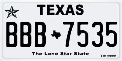 TX license plate BBB7535