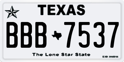 TX license plate BBB7537