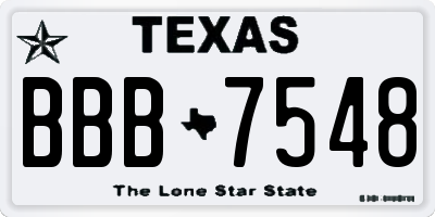 TX license plate BBB7548