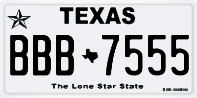 TX license plate BBB7555