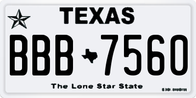 TX license plate BBB7560