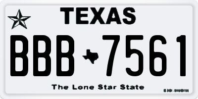 TX license plate BBB7561