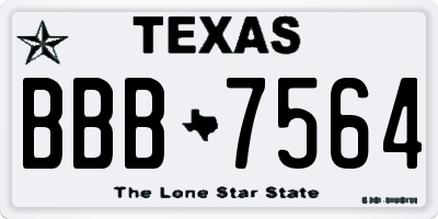 TX license plate BBB7564