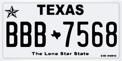 TX license plate BBB7568