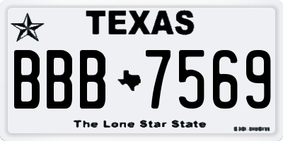 TX license plate BBB7569