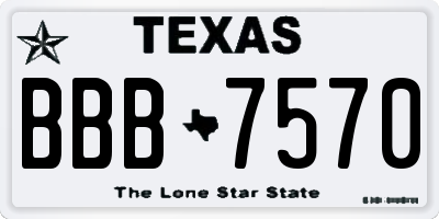 TX license plate BBB7570