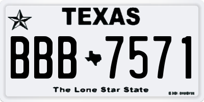 TX license plate BBB7571