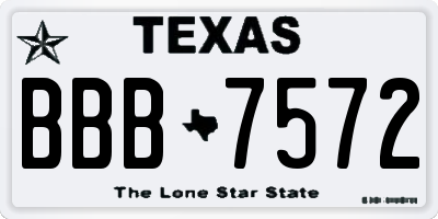 TX license plate BBB7572