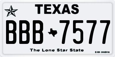 TX license plate BBB7577