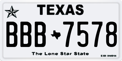 TX license plate BBB7578