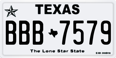 TX license plate BBB7579