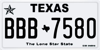 TX license plate BBB7580