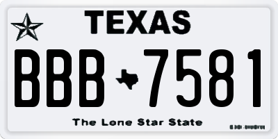 TX license plate BBB7581