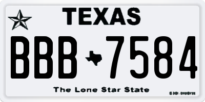 TX license plate BBB7584