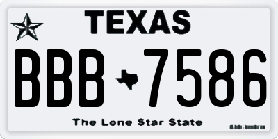 TX license plate BBB7586