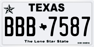 TX license plate BBB7587