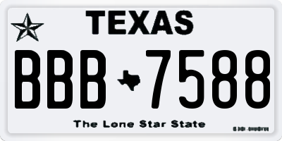 TX license plate BBB7588