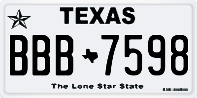 TX license plate BBB7598