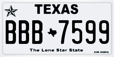 TX license plate BBB7599
